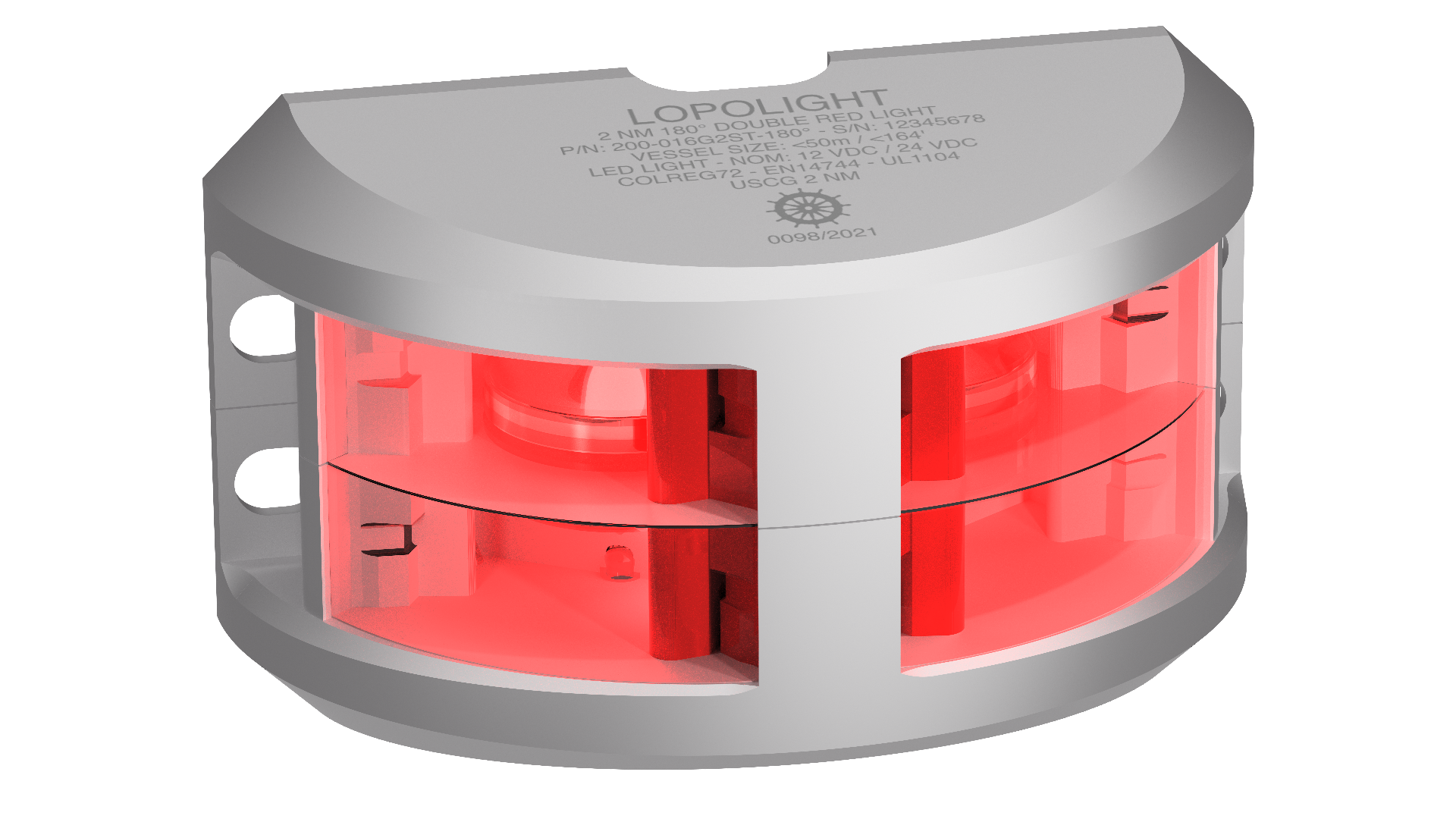 3nm 180° Red, double, silver anodized 3nm 180° Red, double, silver anodized